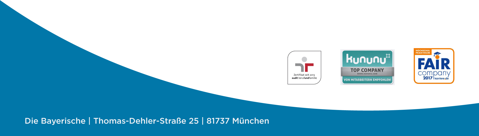 Keyvisual Footer: die Bayerische | Thomas-Dehler-Straße 25 | 81737 München